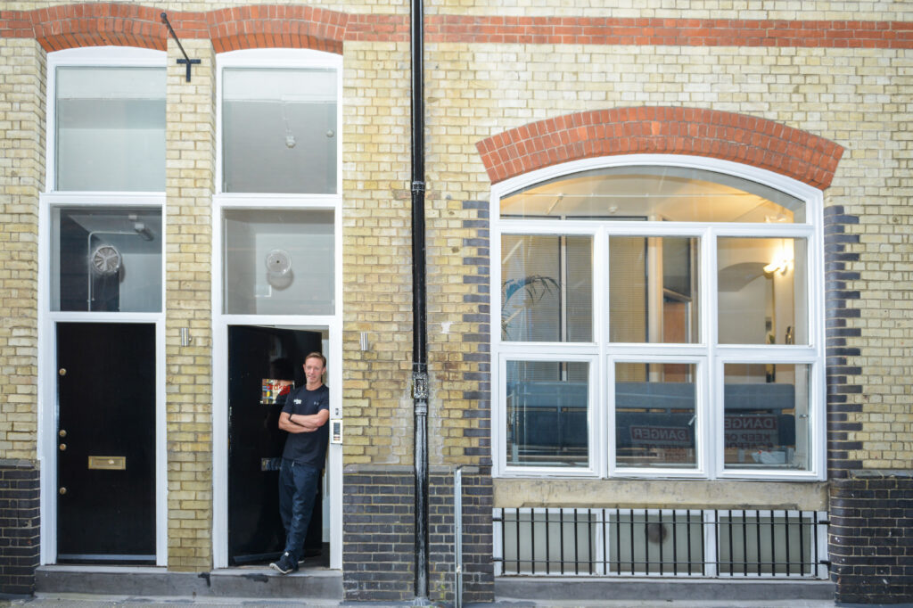 Wayne standing at the door of Drakes Gym